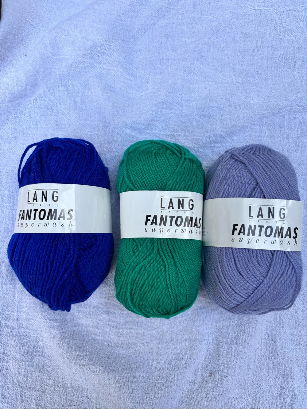 Lang Yarn Fantomas Super Wash 3 skeins different colors